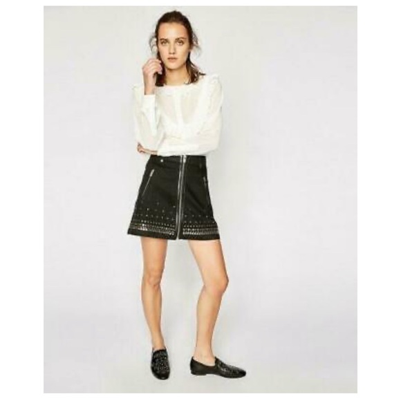 SOLD The Kooples Ruffled Collar Blouse White Large - Picture 4 of 12